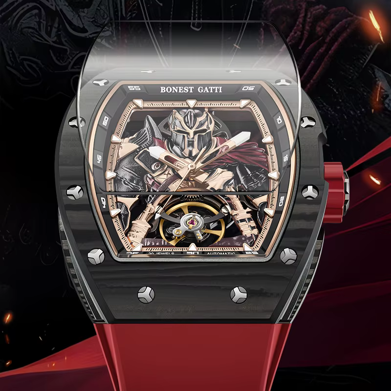 BONEST GATTI nouvelle marque supérieure hommes montre automatique en Fiber de carbone mécanique montre-bracelet