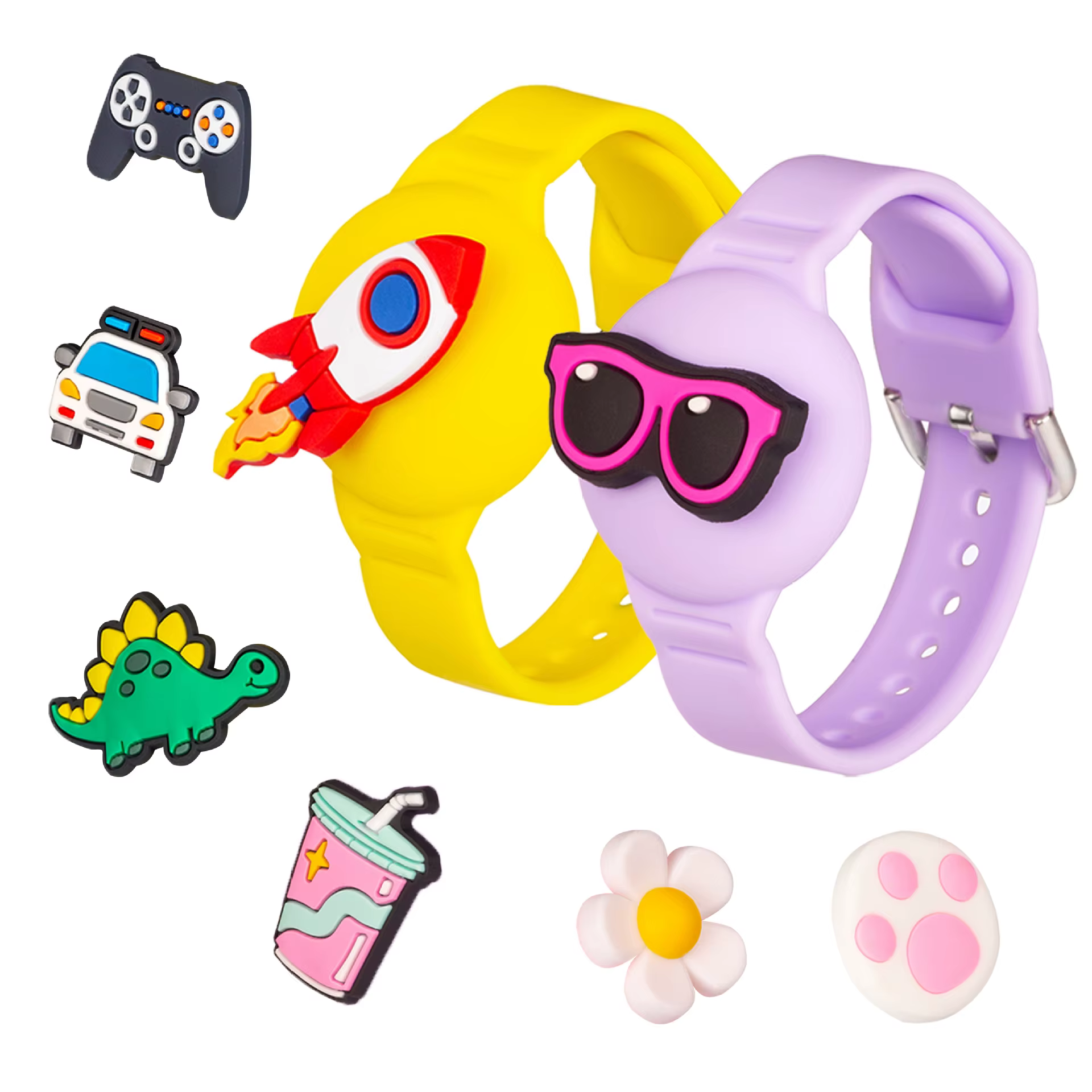 Bracelets étanches pour enfants - Bracelet en silicone souple avec traceur caché - Support