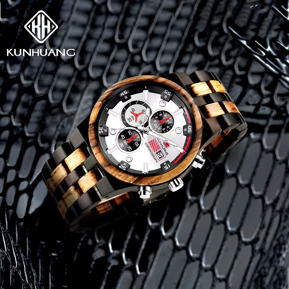 Montre en bois KUNHUANG pour homme