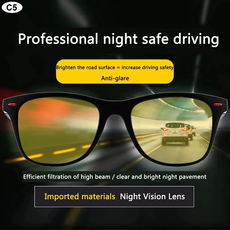 Lunettes de Vision nocturne monture PC lunettes de soleil polarisées hommes Sport de plein air lunettes de soleil jour Vision nocturne pilote lunettes de nuit lunettes