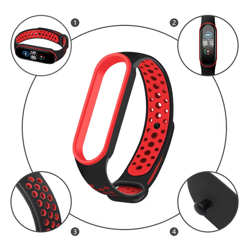 Bracelet respirant pour Xiaomi Mi Band 3 4 5 6 7 montre intelligente poignet M3 M4