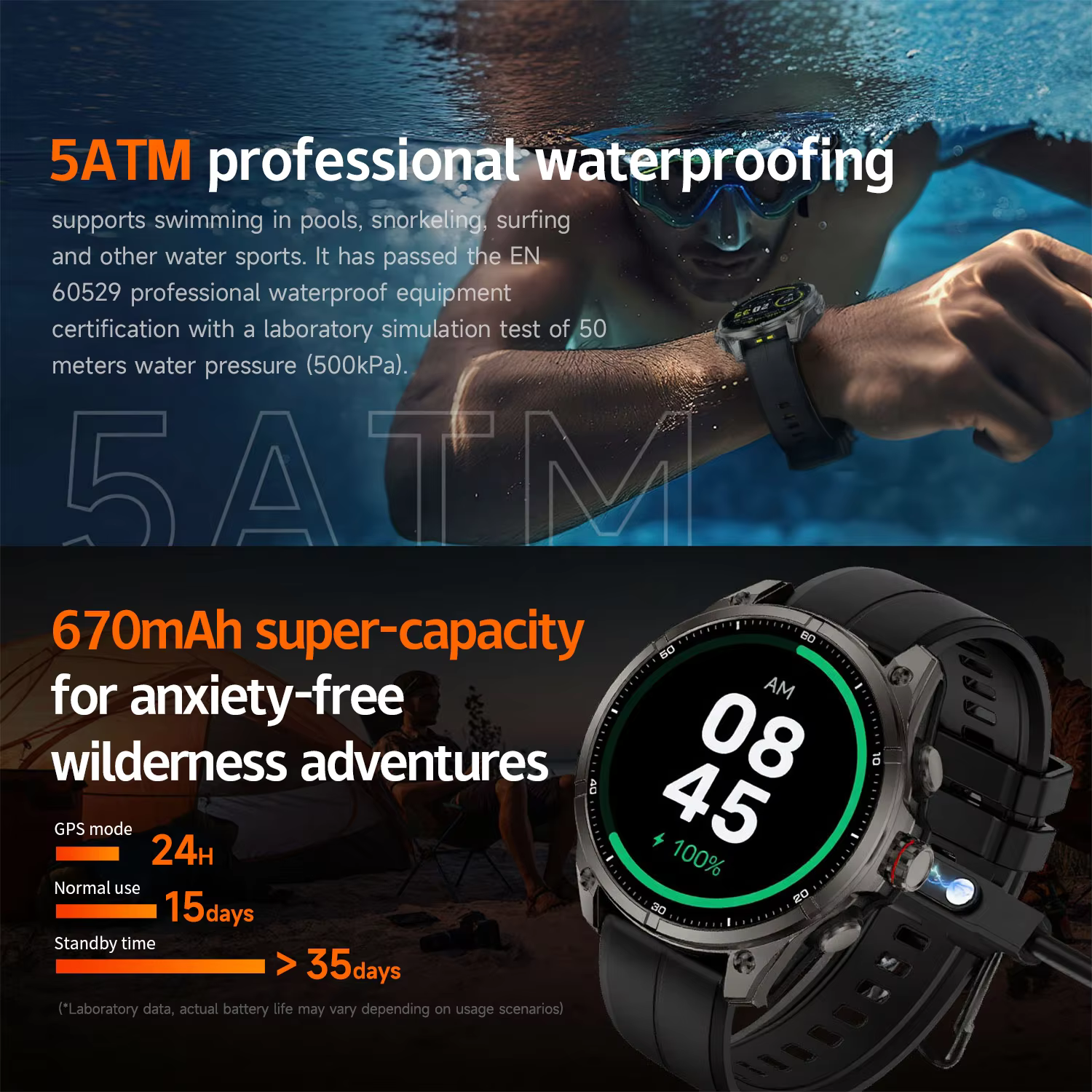 2025 nouvelle montre intelligente GPS pour Sports de plein air Smartwatch boussole altimètre barométrique 10ATM IP69K étanche AMOLED Bracelet pour hommes