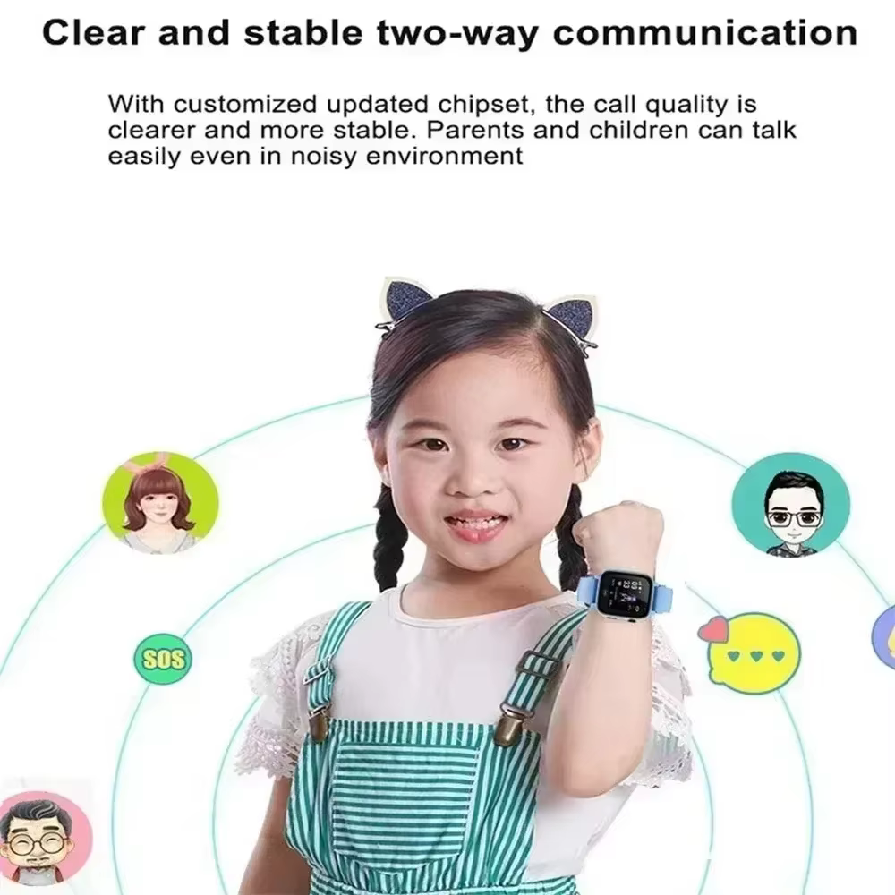 Montre connectée GPS pour enfants Lenovo 2026 avec fonction SOS, suivi de localisation, carte SIM, appel, caméra, étanche, cadeau pour iOS et Android