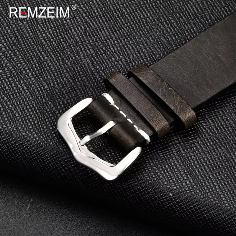 REMZEIM – Bracelet de montre Vintage en cuir de vache pour hommes et femmes