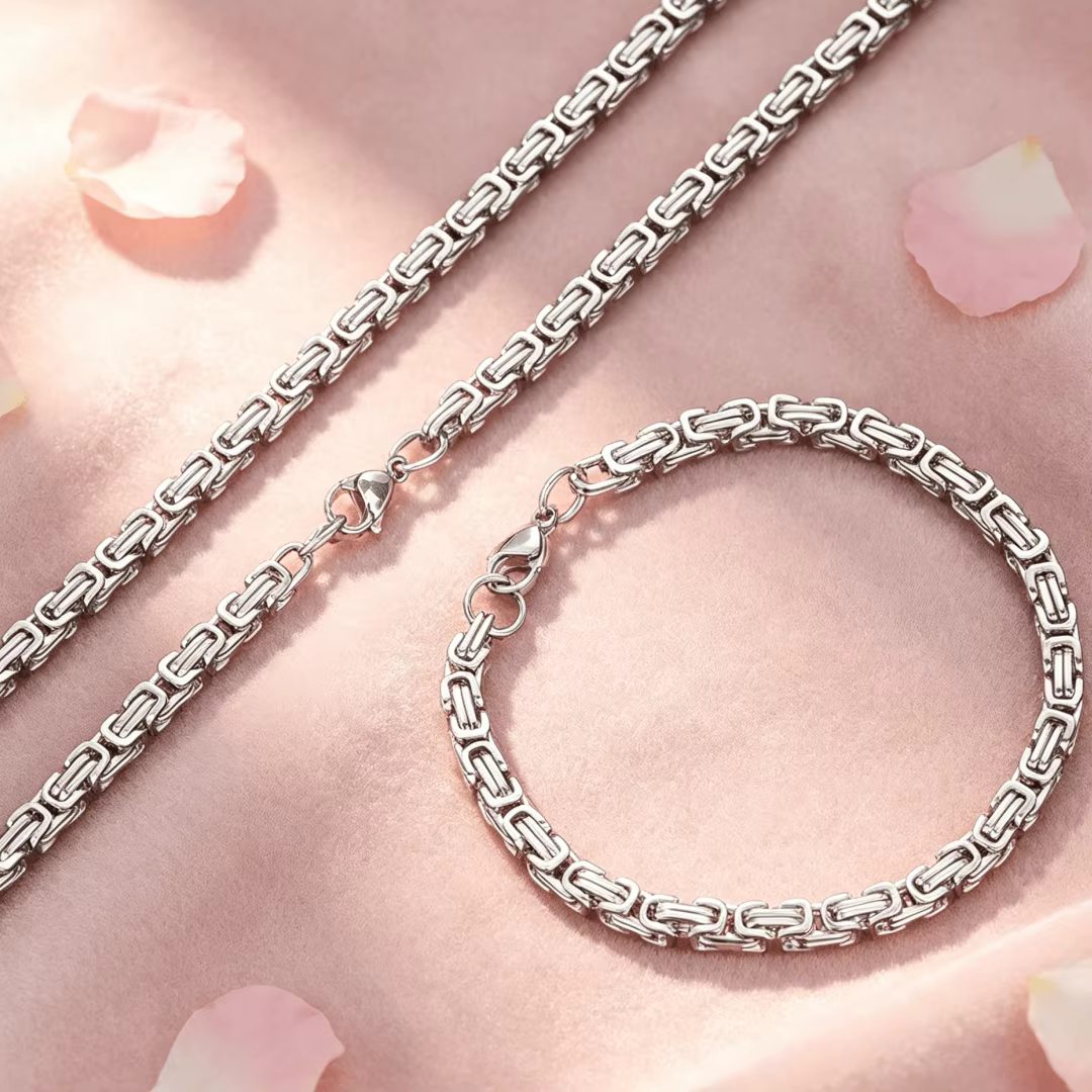 Nouveaux charms en argent sterling 925 et or 18 carats, collier et bracelets à chaîne exquise de 5 mm, pour homme et femme, ensemble de bijoux tendance, cadeaux de fêtes