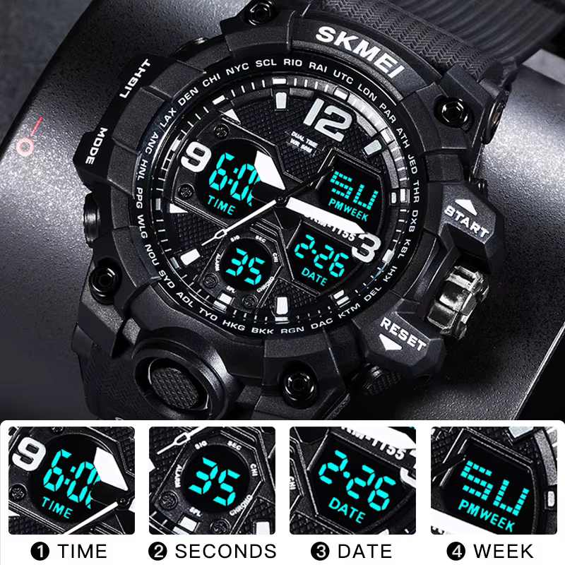 SKMEI Mode Sport Électronique Montres Pour Hommes Antichoc Étanche Numérique
