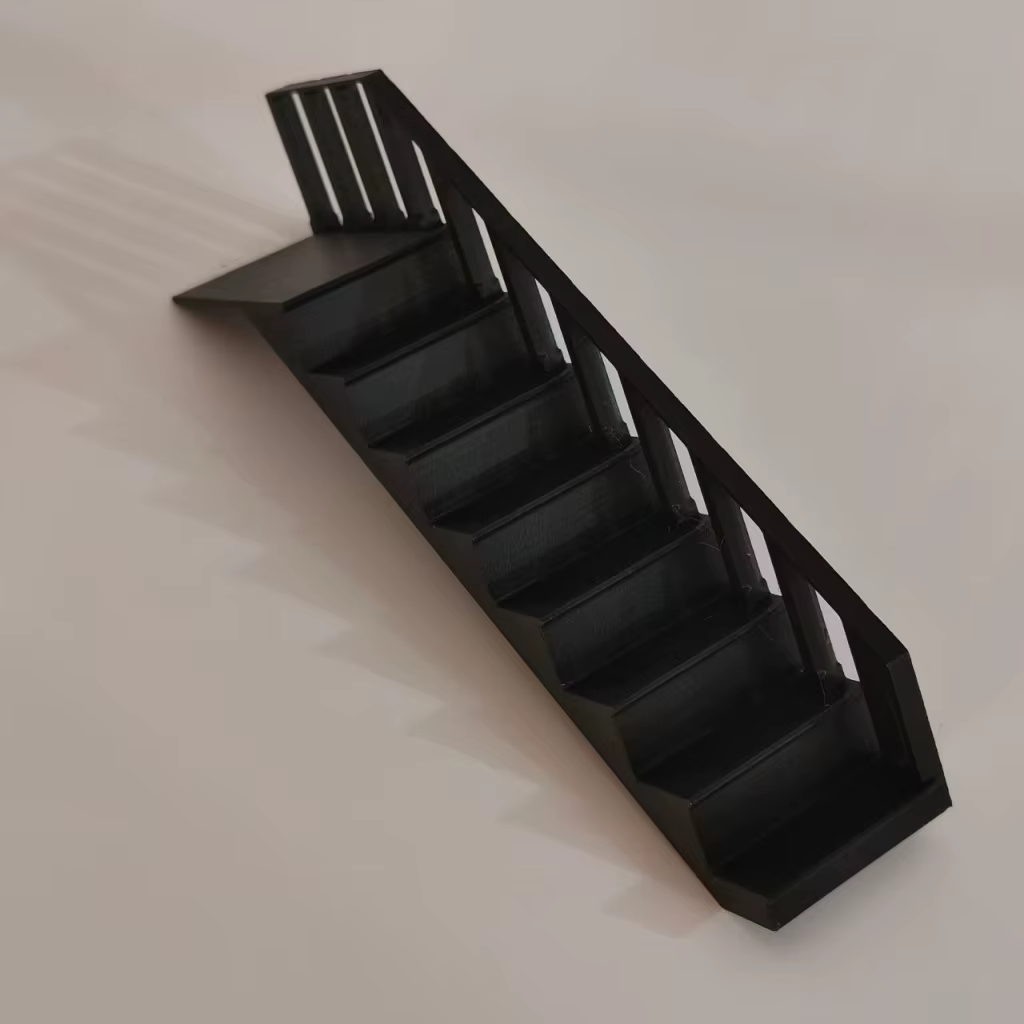 Modèle de escalier miniature à l'échelle 1:12, escalier de construction avec rampes, accessoire décoratif pour maison de poupée et diorama, décoration de scène DIY