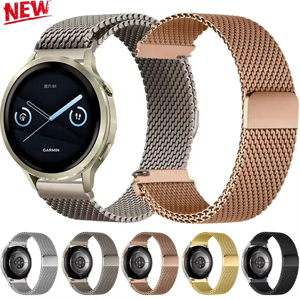 Bracelet en métal 18mm 20mm 22mm pour Garmin Vivomove Trend