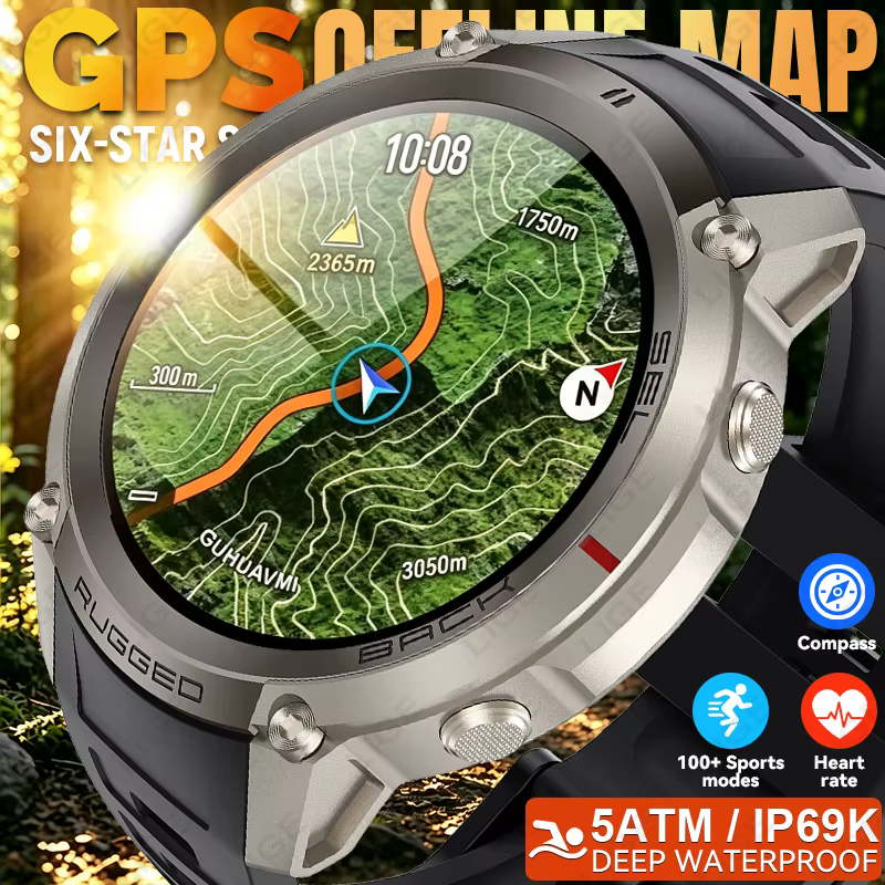 Nouvelle Montre Connectée GPS d'Extérieur 2026 avec Cartes Hors Ligne