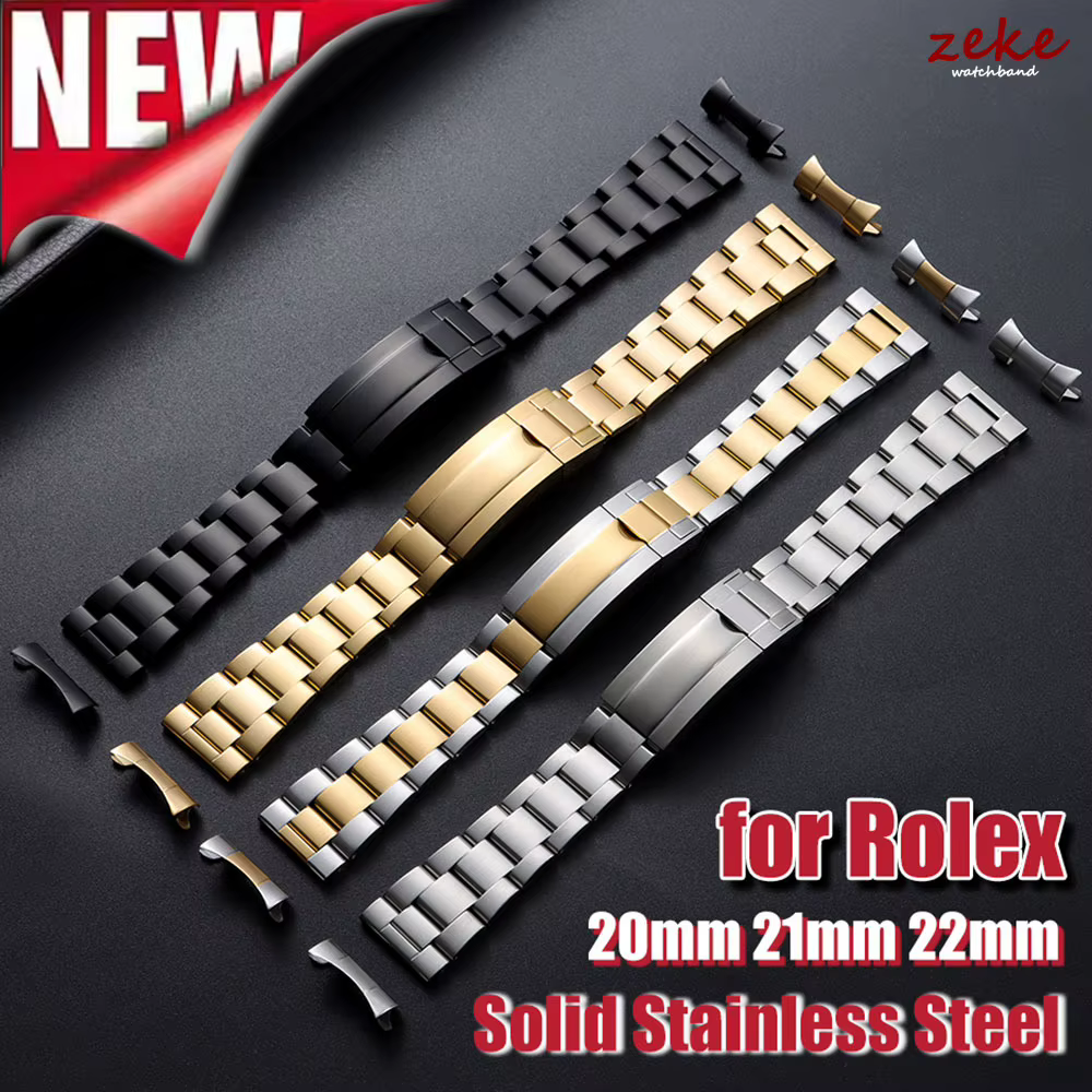 Bracelet de montre de luxe à extrémité plate incurvée