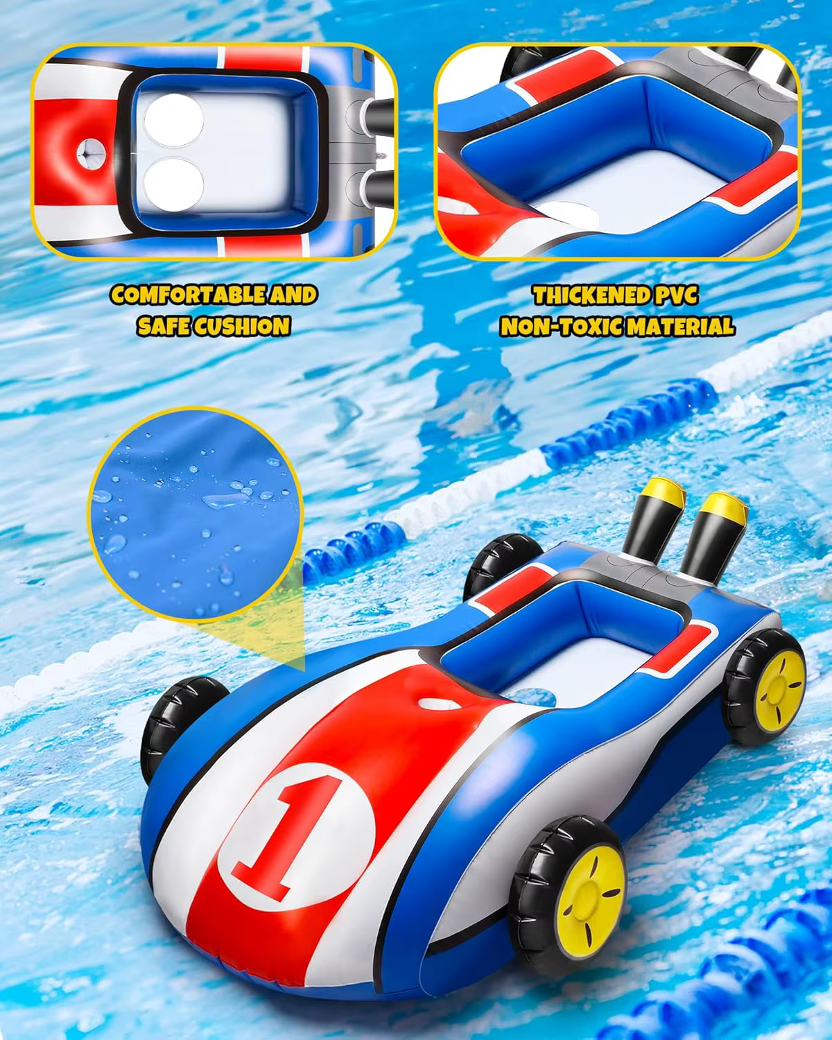 Jouets gonflables pour piscine pour enfants avec pistolet à eau, jouets aquatiques gonflables à chevaucher pour enfants, jeux d'eau d'été en plein air pour garçons et filles