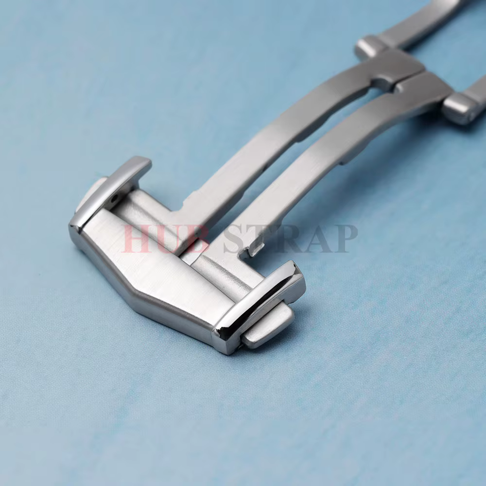 Boucle déployante papillon Omega 18mm 20mm en acier inoxydable 304L brossé