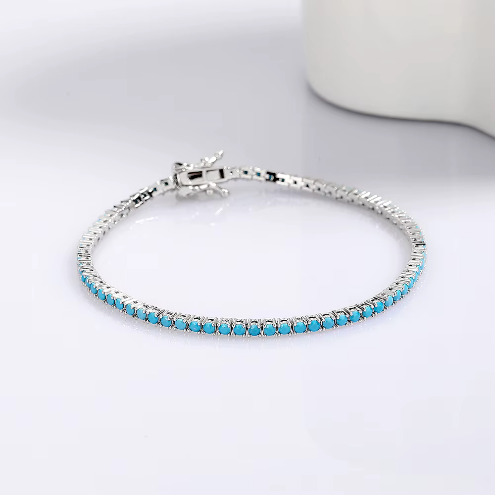 Bracelet de Tennis en argent pur 2 mm