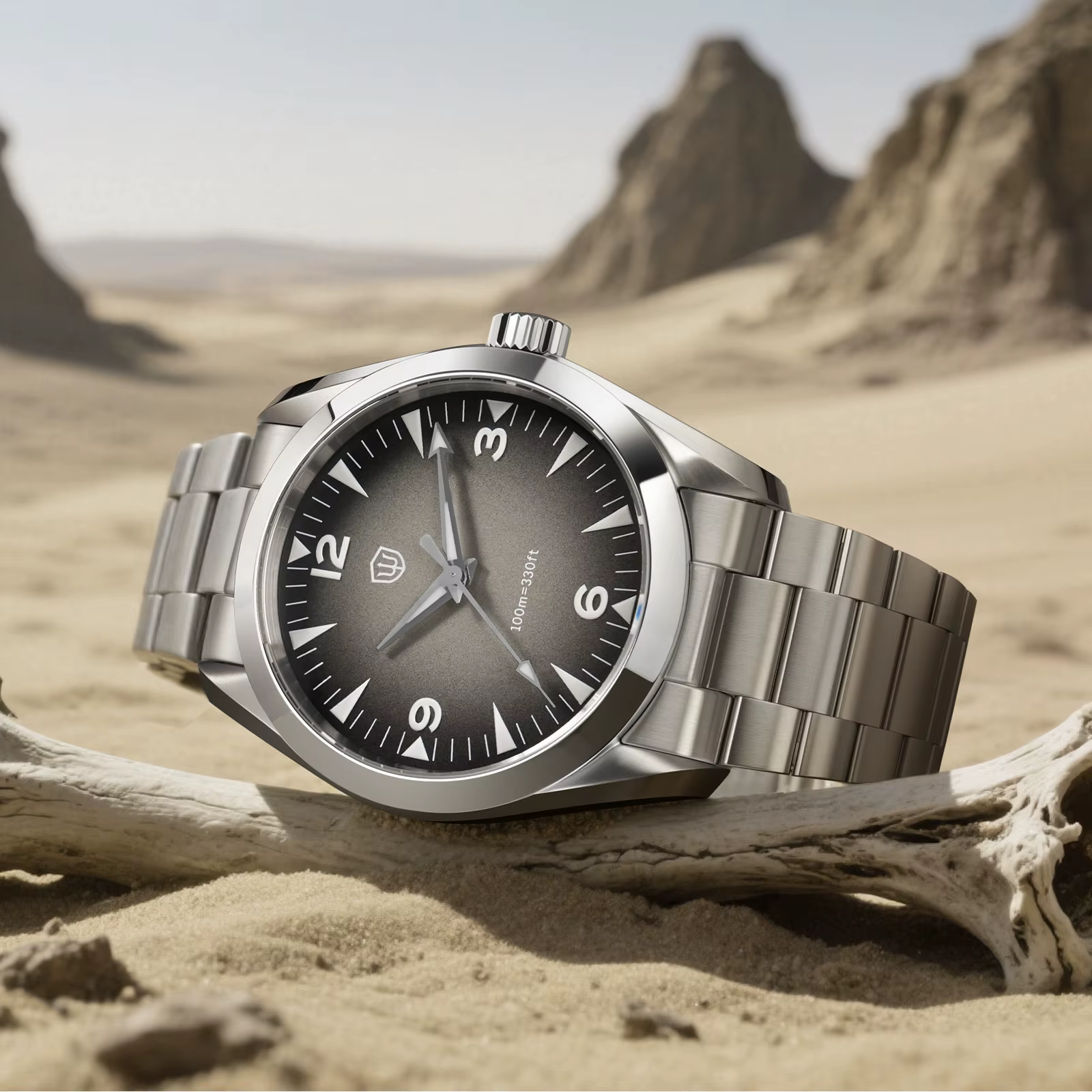 Watchdives WD0006 nouveau japon VH31 montres à Quartz gris 100M étanche saphir miroir lumineux 316L acier 38mm