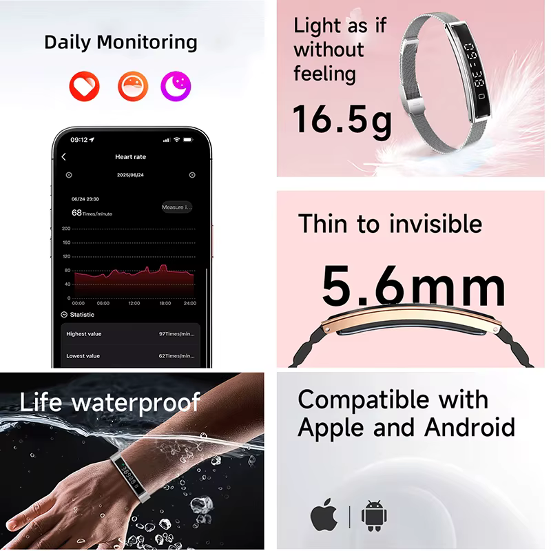 Nouveau Bracelet intelligent de santé hommes femmes Fitness bande de sport Test de stress moniteur HRV podomètre étanche montre intelligente pour Android iOS