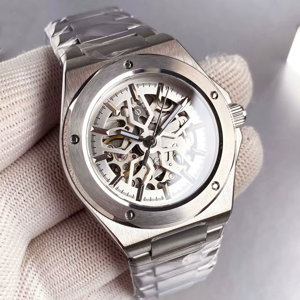Tandorio noir blanc cadran squelette ingénieur Style montre mécanique pour hommes verre saphir 100m étanche NH70 montres automatiques