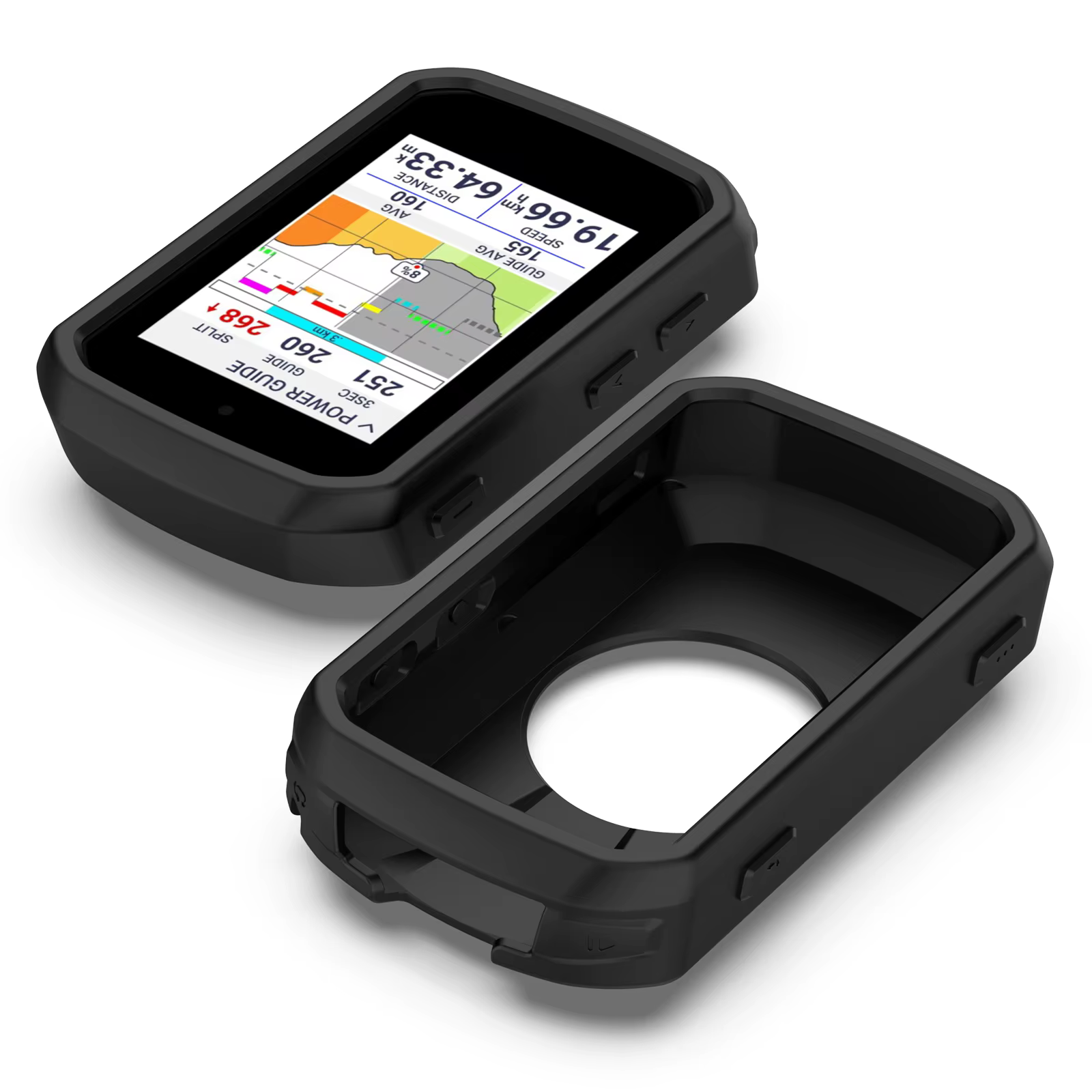 Verre trempé (2 pièces) + coque en silicone pour Garmin Edge 850 550