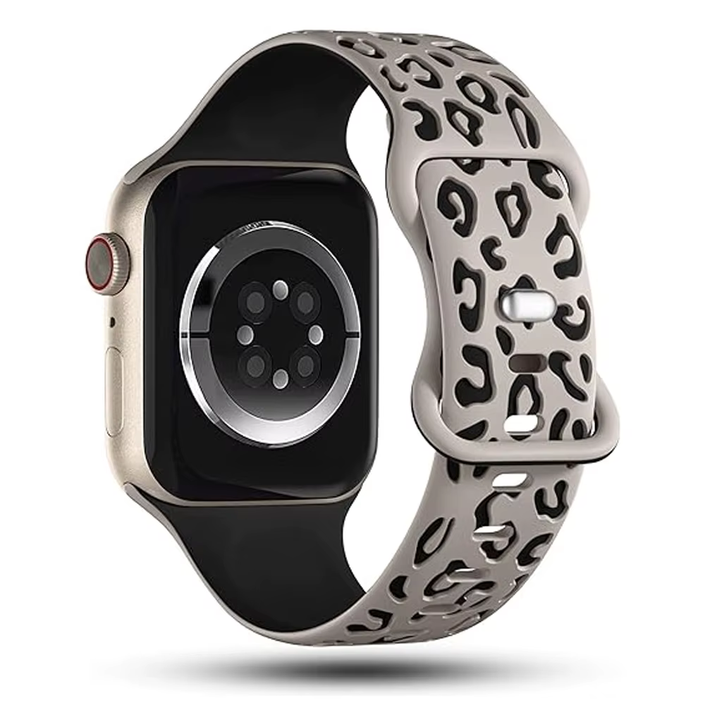 Bracelet léopard gravé pour Apple Watch Ultra2 3 bandes 49mm 44 41 40 45 38mm