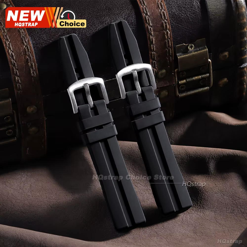 Grand bracelet de montre en Silicone 18mm 20mm 22mm 24mm longueur étendue sport