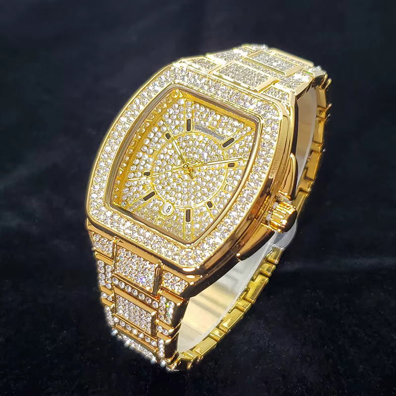 Montre en diamant de luxe pour hommes