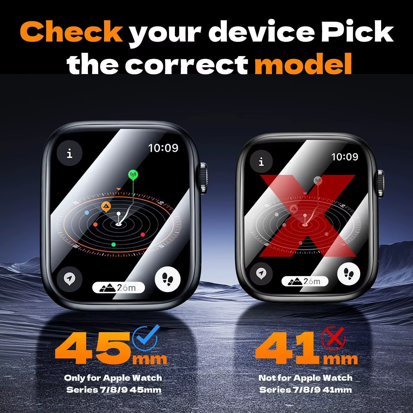 Kit de protection d'écran pour Apple Watch Ultra3-2-1