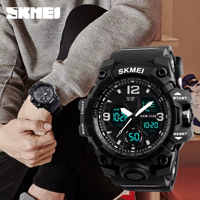 SKMEI 1155B Sport hommes montres numériques militaires montre
