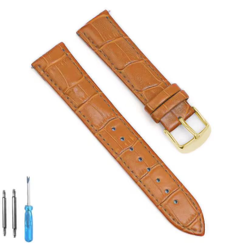 Bracelet de montre en cuir de veau pour hommes et femmes