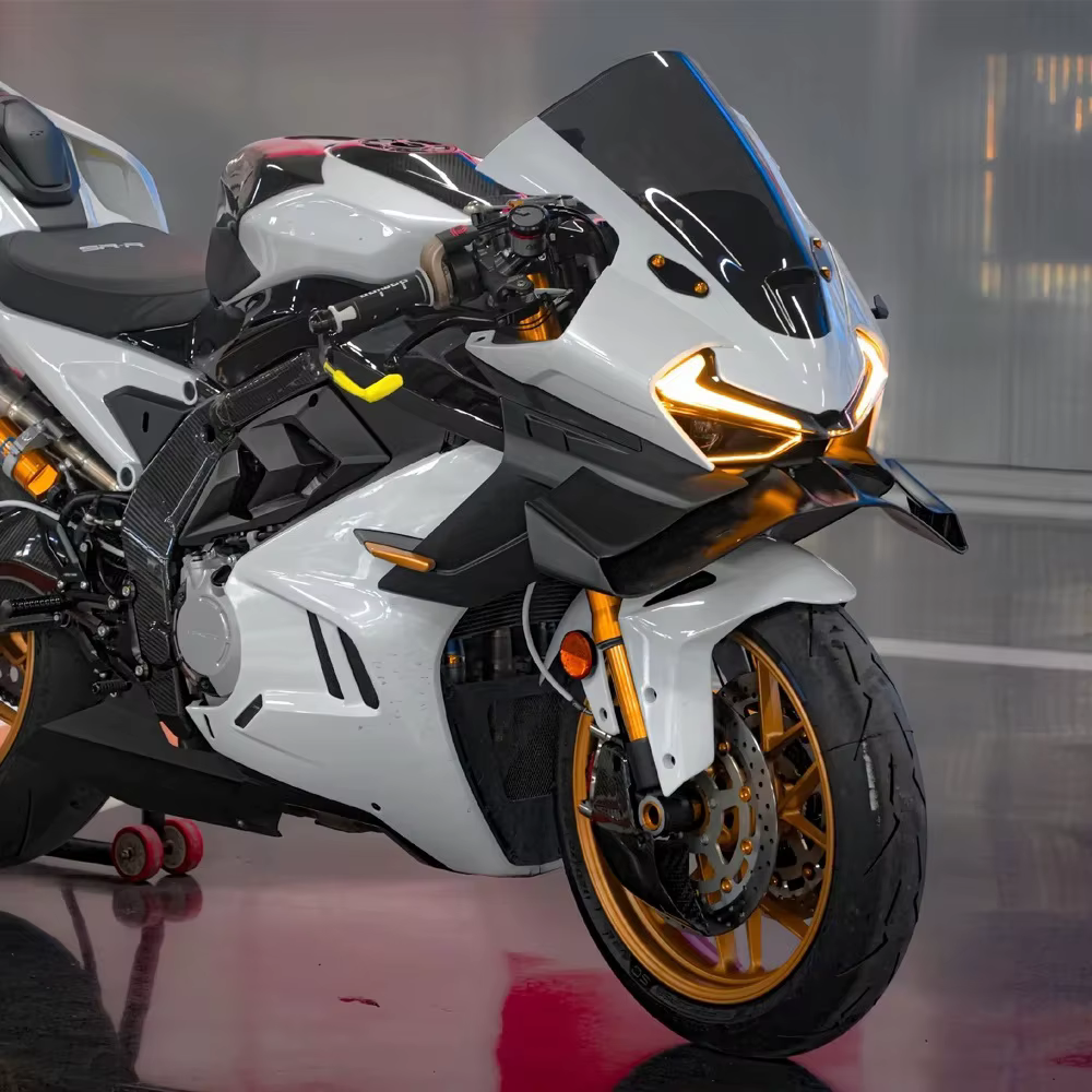 Nouveau 2024+ Compatible avec CFMOTO 675SR Spoiler avant inférieur Lame inférieure Aileron GP Spoilers avant naked à force de compression 675SR-R 2024-2025