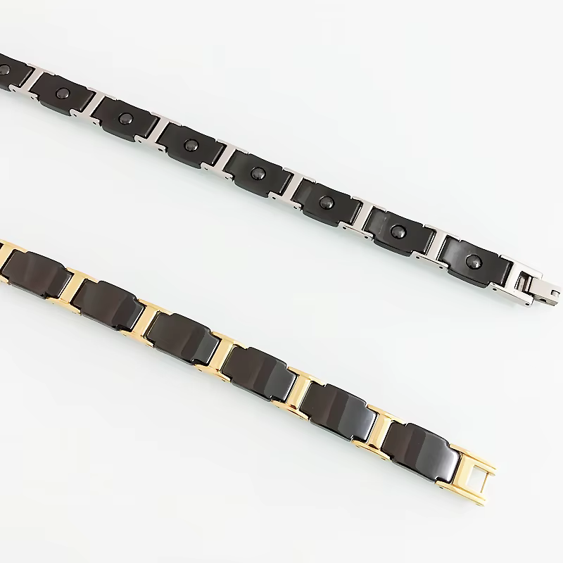 Bracelet magnétique en céramique et acier inoxydable pour homme
