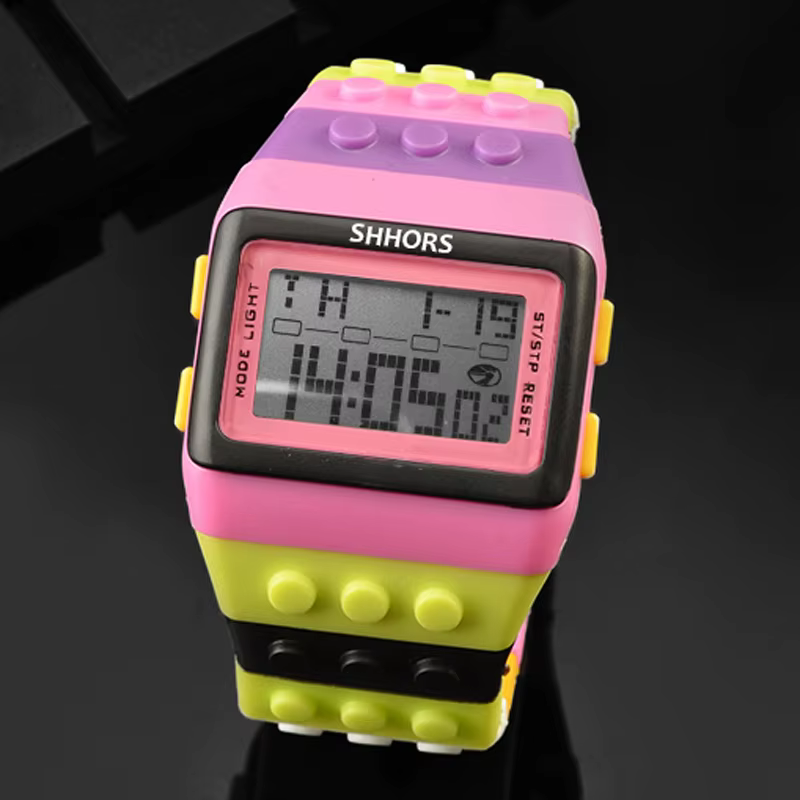 Mode arc-en-ciel montre femmes Led montres numériques SHHORS multifonction électronique