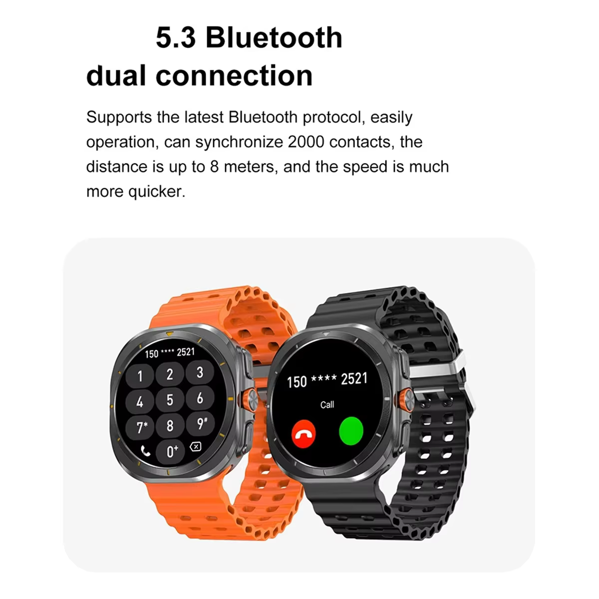 DT Watch Ultra 47mm montre intelligente Bluetooth appel boussole Menu 3D charge sans fil série 7 Smartwatch noir