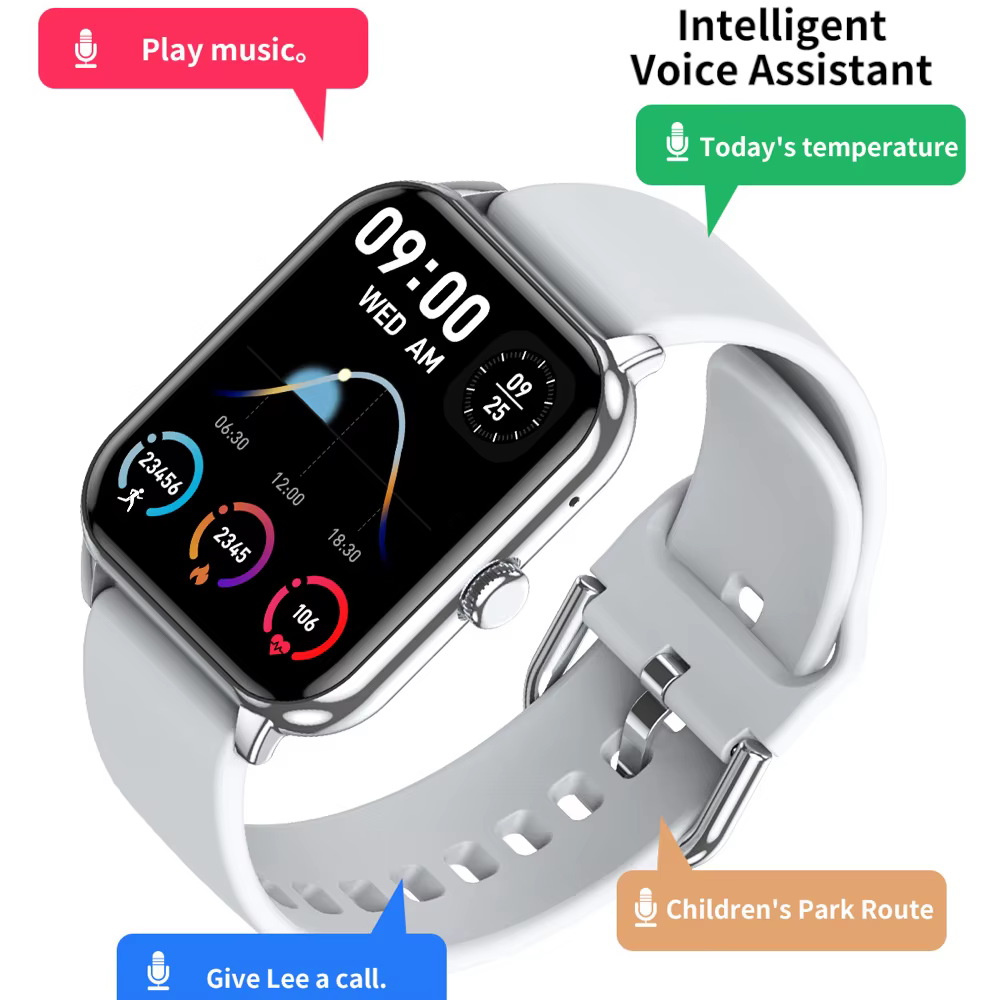 Montre connectée intelligente pour hommes et femmes avec appels Bluetooth