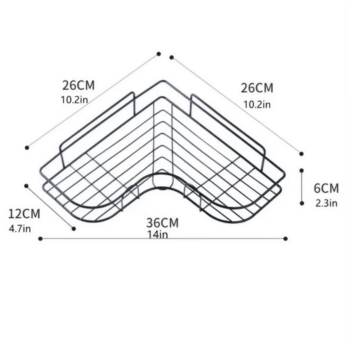 Étagère de salle de bain, support de caddie de douche, support de rangement triangulaire sans poinçonnage pour salle de bain et cuisine, étagère de douche, support de support de rangement pour shampoi