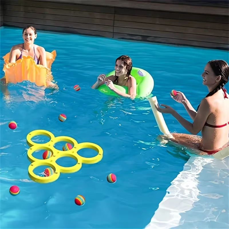 Jouet de piscine amusant, sports nautiques, jeu flottant pour piscine - Matériel EVA durable, balle de couleur aléatoire, parfait pour le plaisir estival