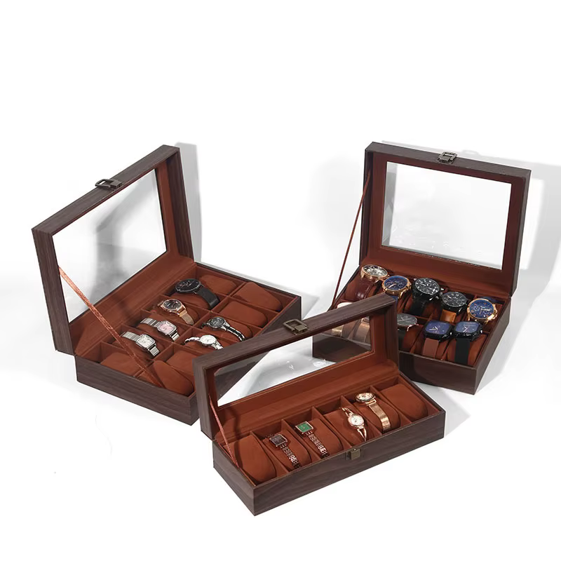 DELESYS – boîte d'exposition de rangement de montre en cuir écologique