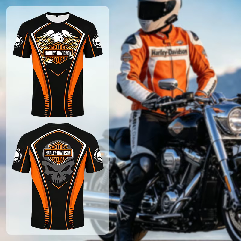 Nouveau T-shirt Harley Davidson en coton imprimé, mode, manches courtes, respirant, pour le bodybuilding, hauts Harley