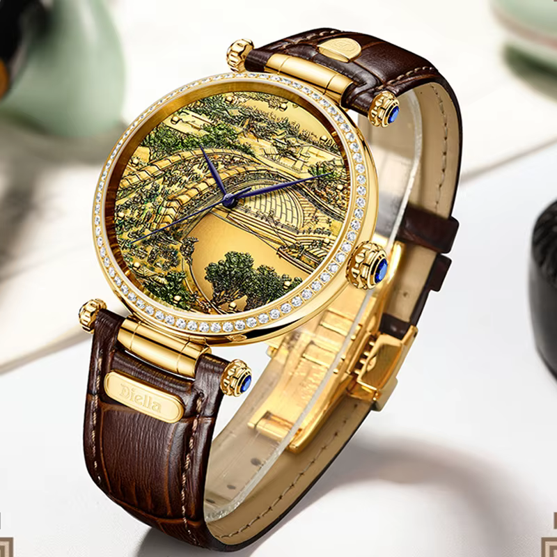 Montre mécanique automatique en Jade naturel pur pour hommes et femmes