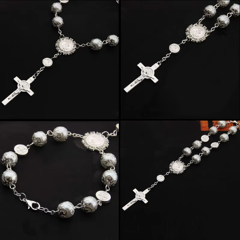 Mini chapelet multicolore pour femmes, perles de baptême, cadeau religieux, croix catholique, chaîne de doigt, Bracelet, DXAA
