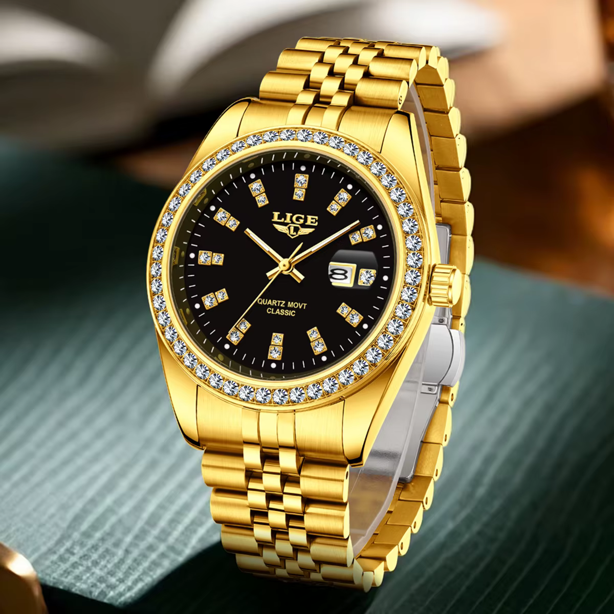 LIGE homme montre nouvelle mode Sport étanche Simple doré hommes montres Quartz horloge inoxydable Stap