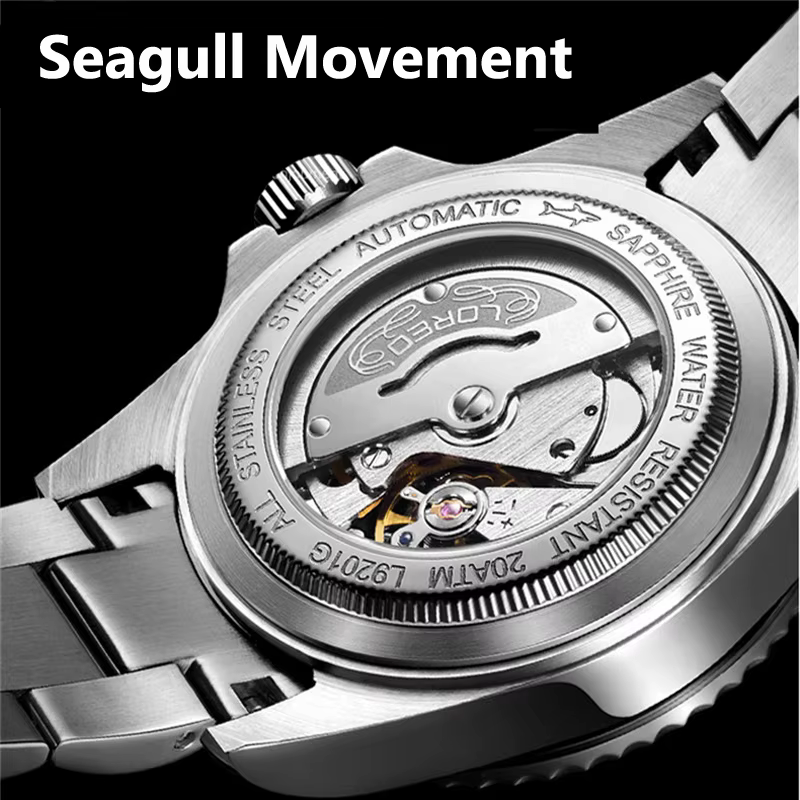 LOREO Original hommes montre d'affaires 20ATM étanche montre-bracelet haut de gamme Sport décontracté mouette