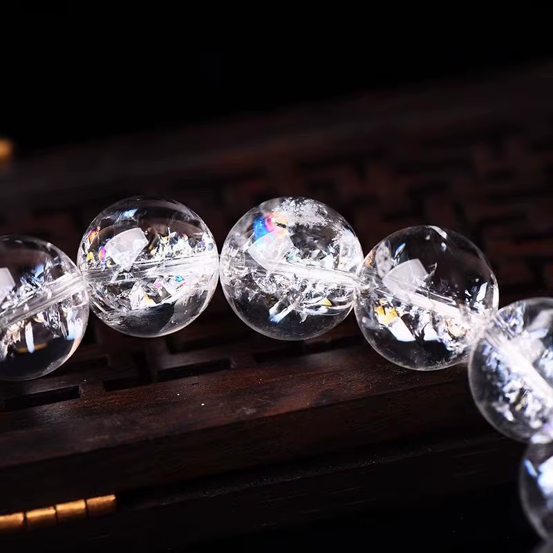 Bracelet en cristal blanc naturel de l'himalaya pour hommes