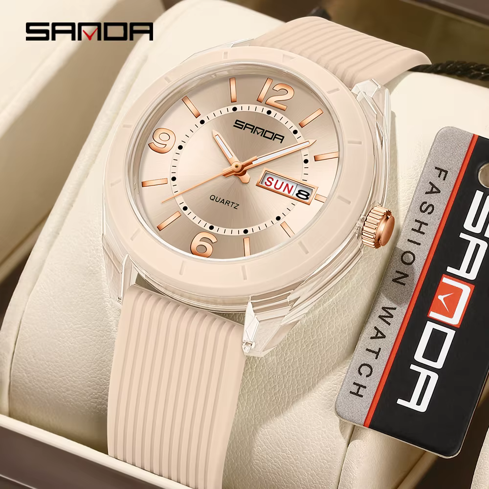 SANDA montre à Quartz pour femmes étanche Auto Date semaine élégant luxe dames montre-bracelet