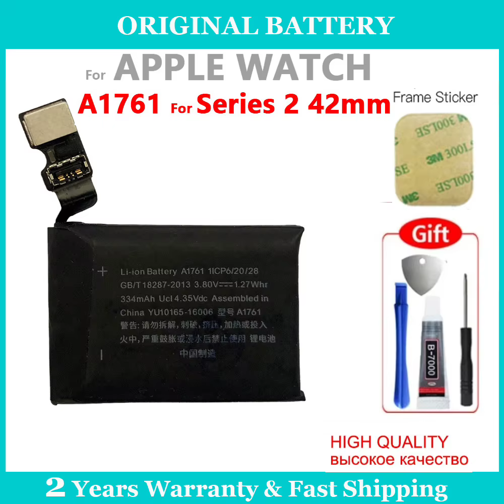 Batterie d'origine de remplacement pour Apple Watch série SE 1 2 3 4 5 6 7 8 iWatch S1 S2 S3 S4 S5 S6 S7 S8 GPS LTE 40/42/45MM Bateria