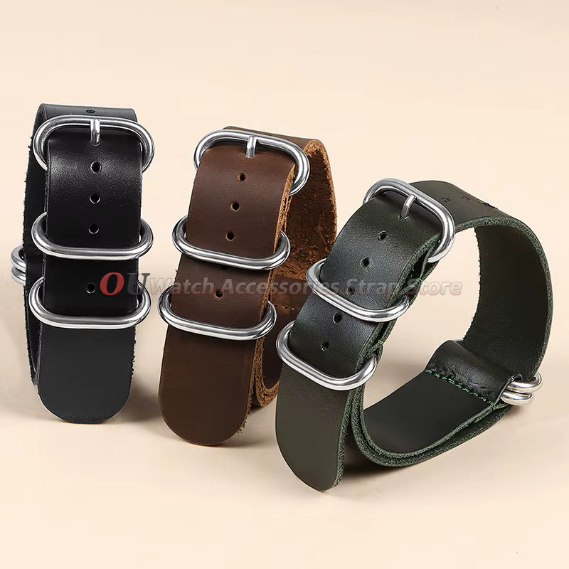 Bracelets de montre vintage en cuir véritable 18mm 20mm 22mm
