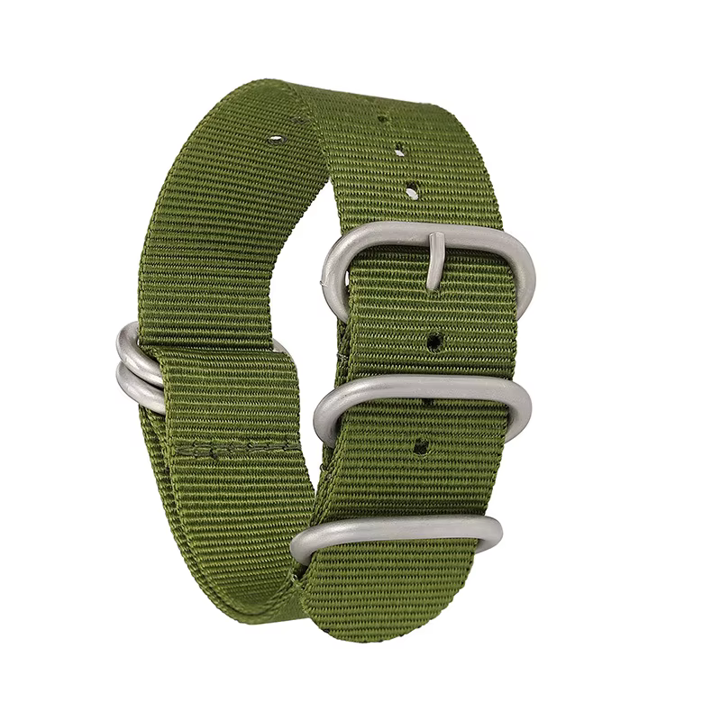 Bracelet de montre en toile de Nylon otan pour ceinture de montre intelligente bleu vert noir Bracelet 5 boucle d'anneau 18 20mm 22 24mm accessoire de qualité supérieure