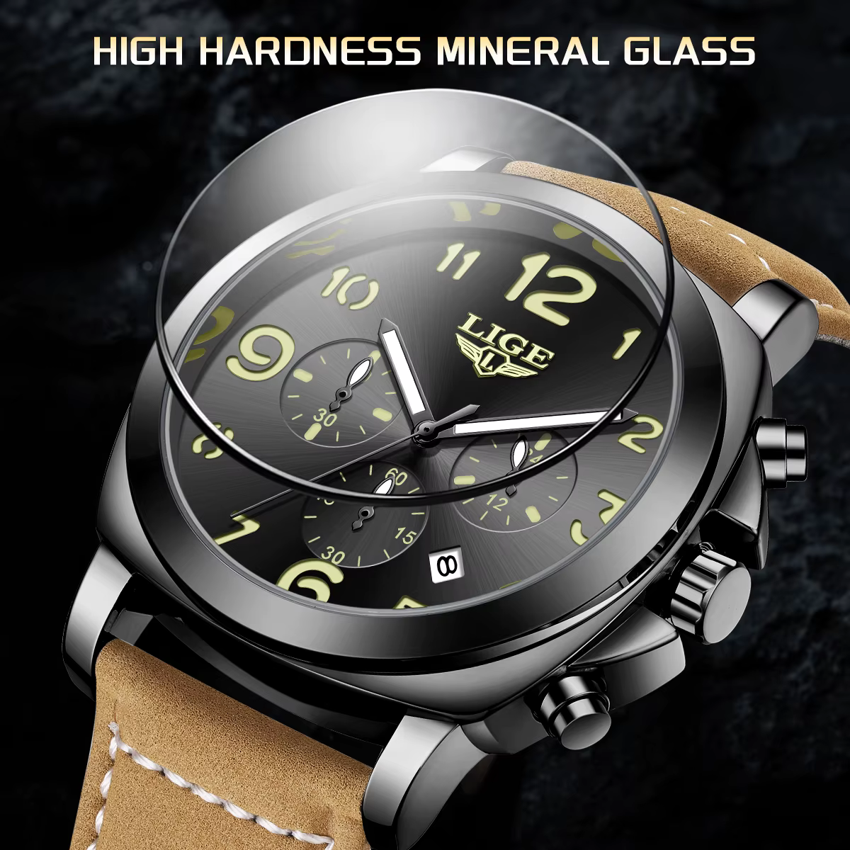 Montre militaire de luxe LIGE pour homme