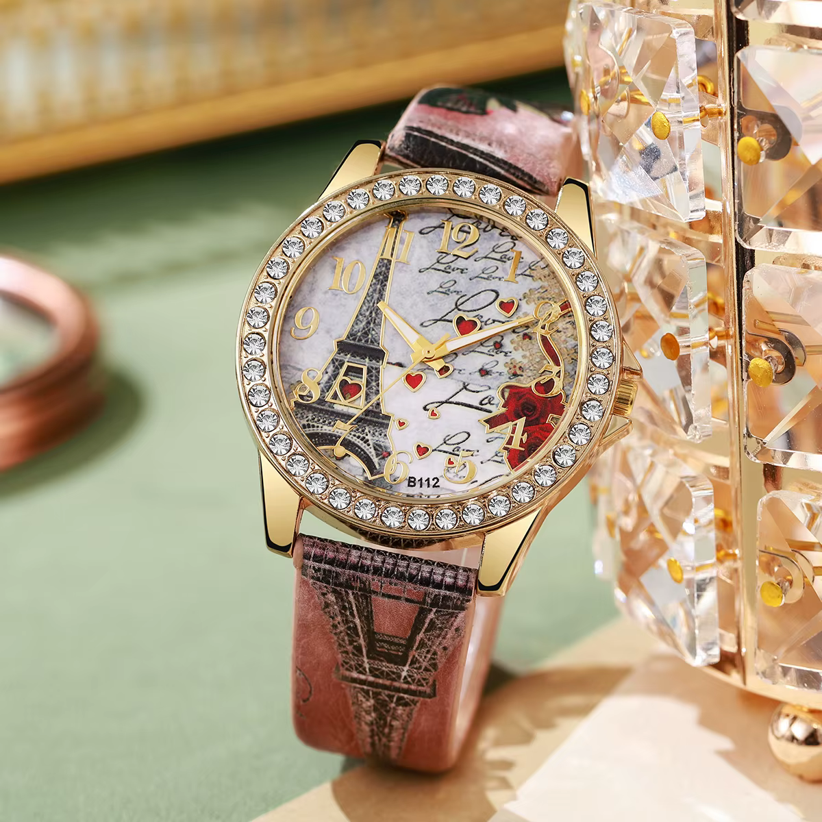 Mode fleurs femmes montres dames bracelet en cuir analogique montre à Quartz Reloj Mujer filles horloge cadeau