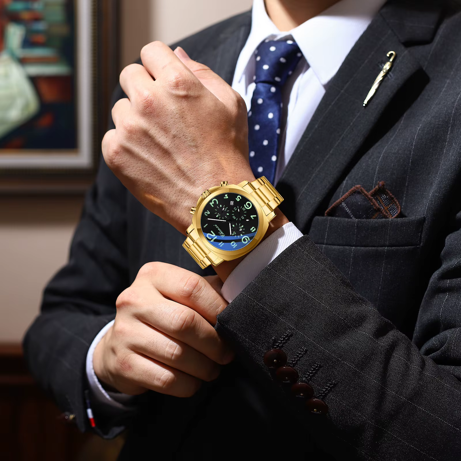 CHENXI – montre-bracelet ronde pour hommes