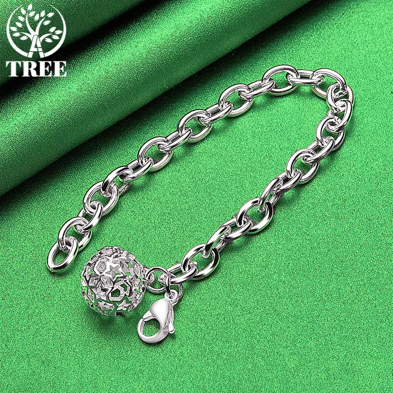 Bracelet en or 18 carats, bracelet à billes rondes creuses, chaîne de main pour femmes, bijoux fins pour fêtes et mariages, cadeaux
