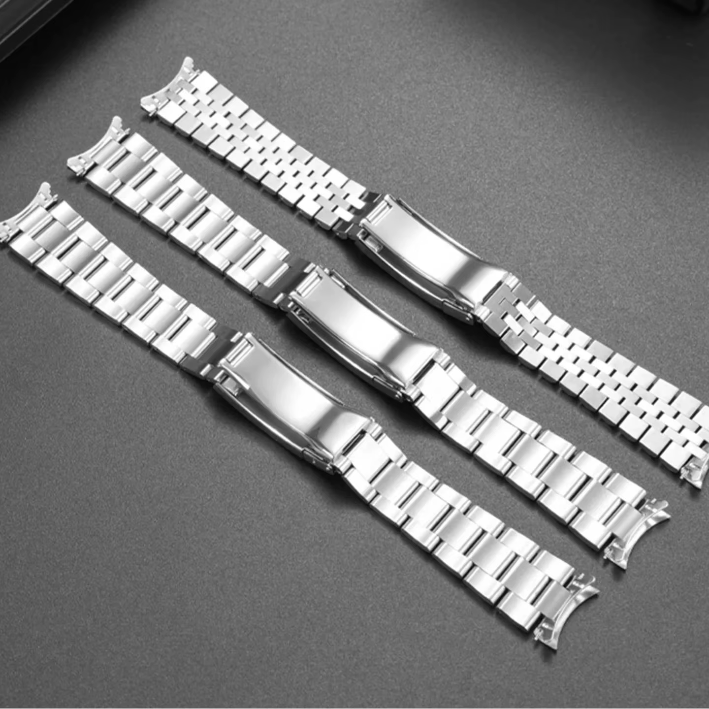Jubilee 19mm argent acier inoxydable huître extrémité incurvée bracelet de montre pour Seiko no 5 SKX5 Sxns80 Snxs79 Snxs79k Snxs77k Snxs73